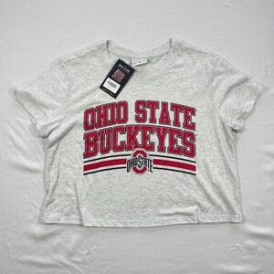 Ohio State Buckeyes Gray Crop Top Tee, NCAA College Apparel, Women’s Small, NWT